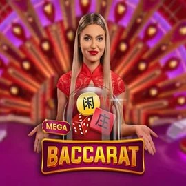Mega Baccarat slot icon by Pragmatic Play, available at Wolf Casino